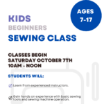 Kids Beginner Sewing Class, Fall 2023 Session