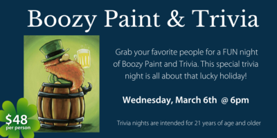 Boozy Paint & Trivia | St. Patty’s Day Leprechaun